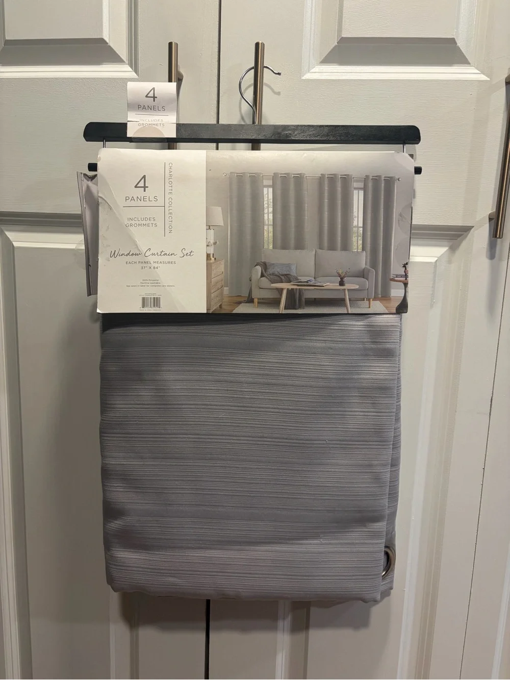 Light Gray Grommet Curtain Panel Set - 4 Panels